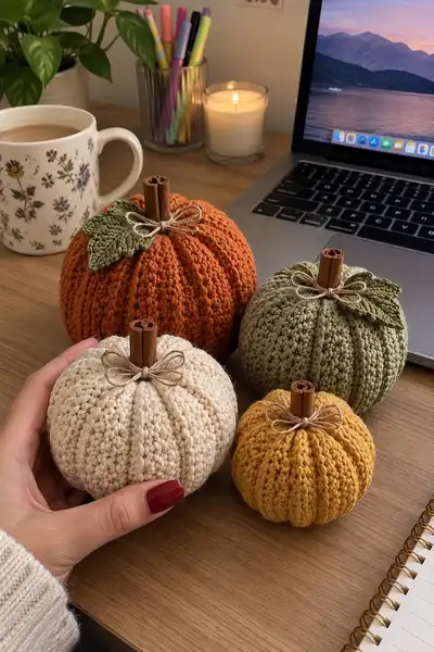 Crocheted Ribbed Pumpkin Pattern step 1 - construction progress