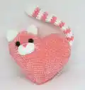 Heart Cat and Bunny Amigurumi Pattern step 1 - construction progress