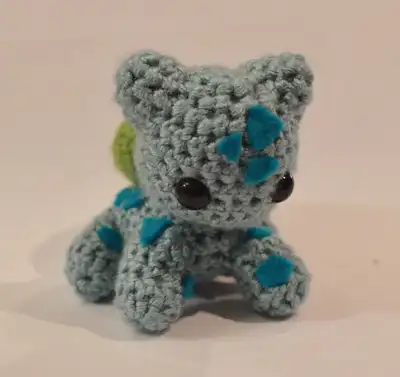 Bulbasaur Amigurumi Pattern step 1 - construction progress