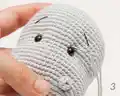 Bepo the little hippo Amigurumi Pattern step 4 - final assembly and finishing