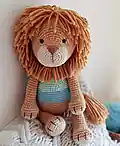 Alan the Lion Amigurumi Pattern step 1 - construction progress