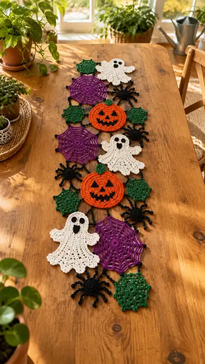 Spooky Halloween Table Runner Pattern step 1 - construction progress
