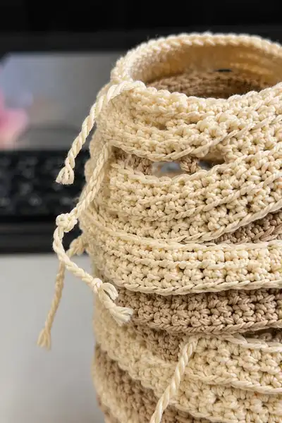 Wrapped Mummy Cone Amigurumi Pattern step 2 - assembly progress