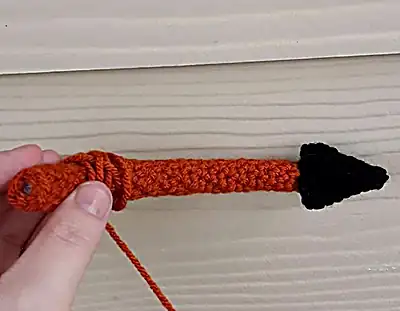 The Little Devil Amigurumi Pattern step 2 - assembly progress