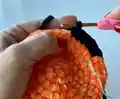Nemo The Clown Fish Amigurumi Pattern step 2 - assembly progress