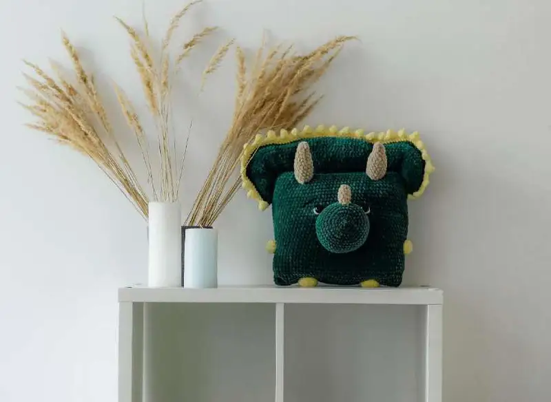 Free Intermediate crochet pattern: Pillow- Dino Amigurumi Pattern - Easy to follow tutorial