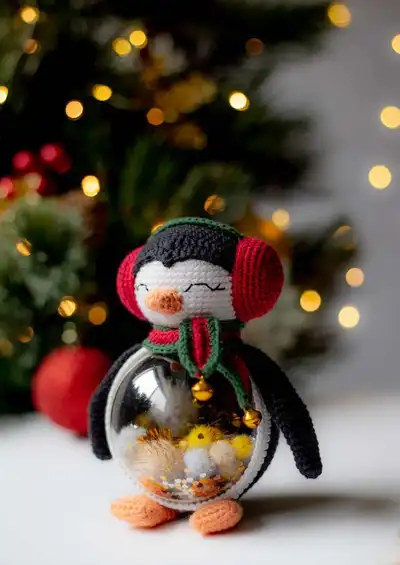 Penguin Amigurumi Pattern step 1 - construction progress