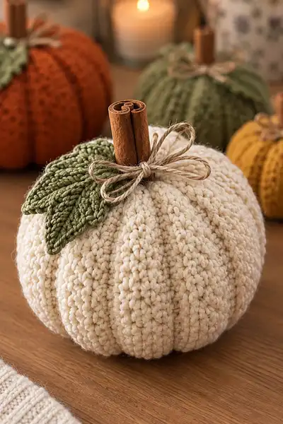 Crocheted Ribbed Pumpkin Pattern step 2 - assembly progress