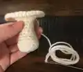 Mushroom Jewelry Holder Crochet Pattern step 2 - assembly progress