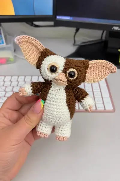 Gizmo Inspired Cute Creature Amigurumi Pattern step 1 - construction progress