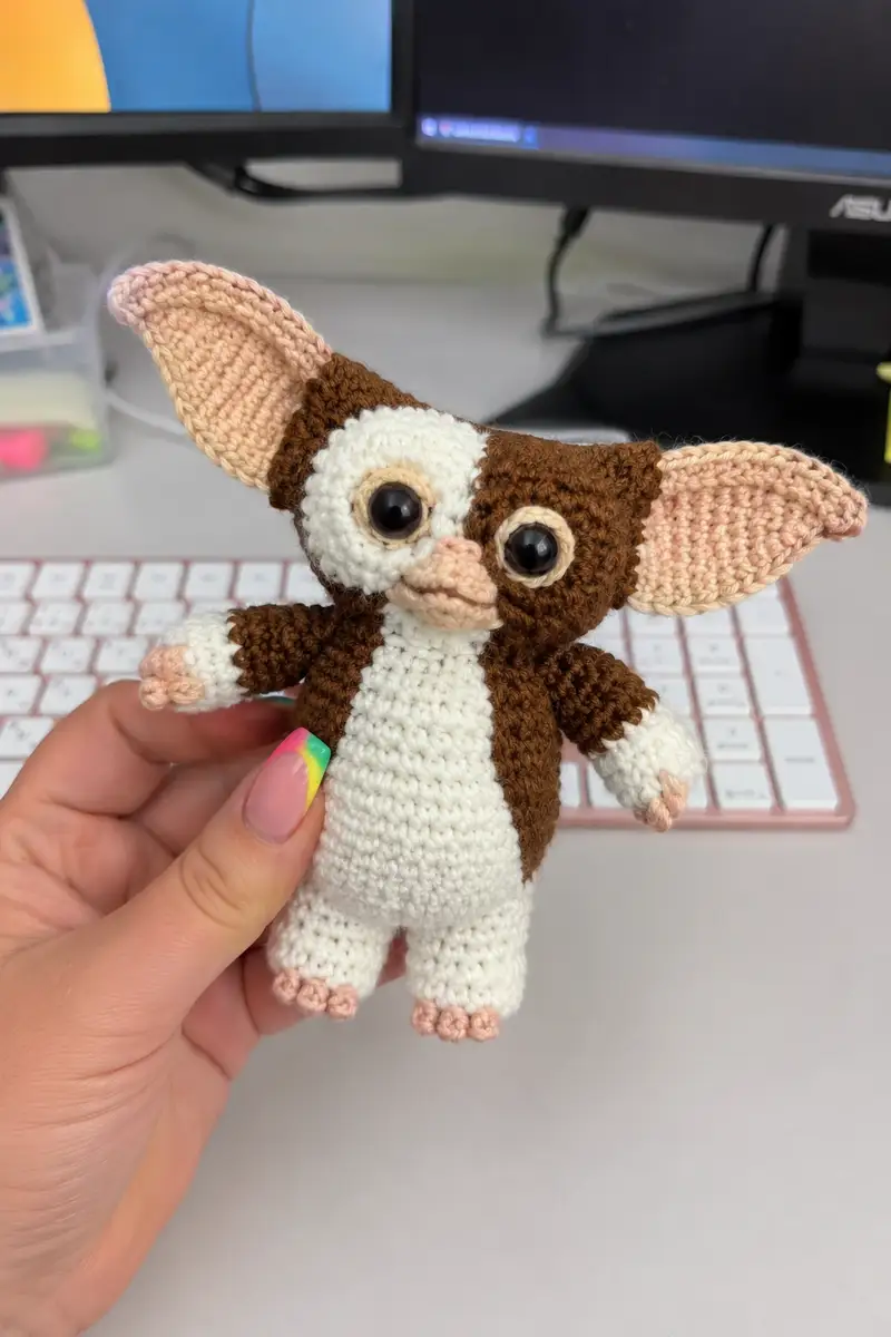 Gizmo Inspired Cute Creature Amigurumi Pattern crochet pattern - detailed view of completed project
