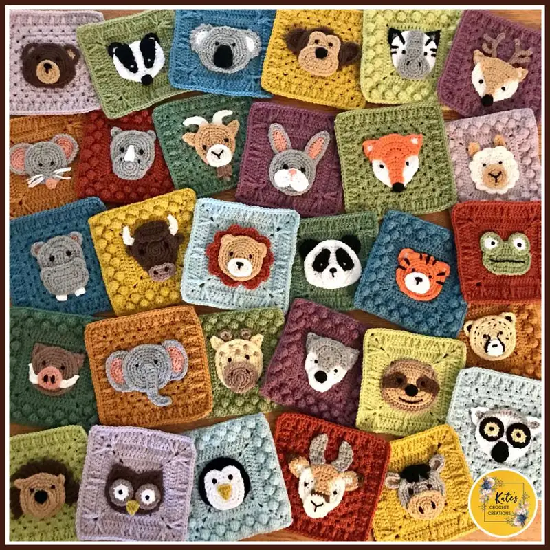Free Intermediate crochet pattern: Animal Kingdom Blanket Pattern - Easy to follow tutorial