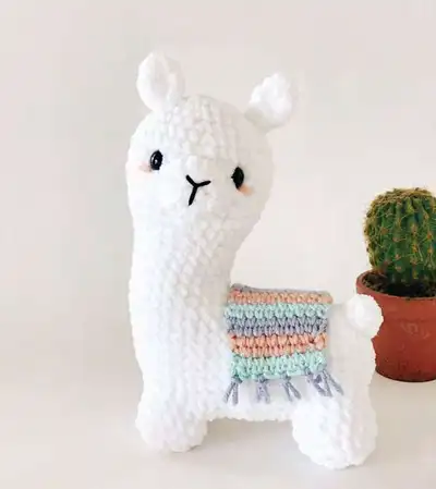 Layla the Llama Amigurumi Pattern step 1 - construction progress