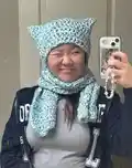 Kitty Scarf and Cat Hat Pattern step 1 - construction progress
