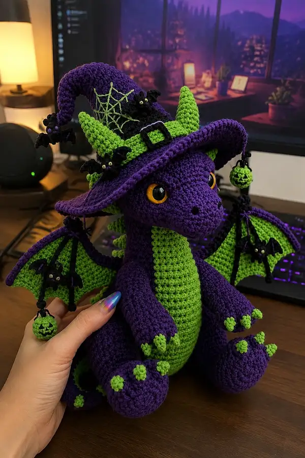 Halloween Witch Dragon Amigurumi Pattern
