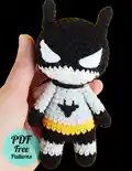 Mini Batman Amigurumi Pattern step 3 - details and accessories