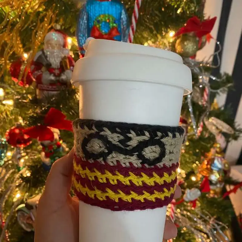 Free Beginner Friendly crochet pattern: Harry Potter Cup Cozy Pattern - Easy to follow tutorial