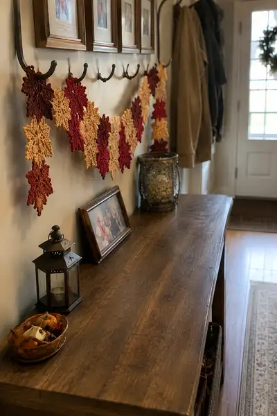 Cascading Maple Leaves Table Runner Pattern step 1 - construction progress