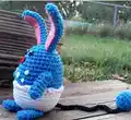 Azumarill Amigurumi Pattern step 2 - assembly progress