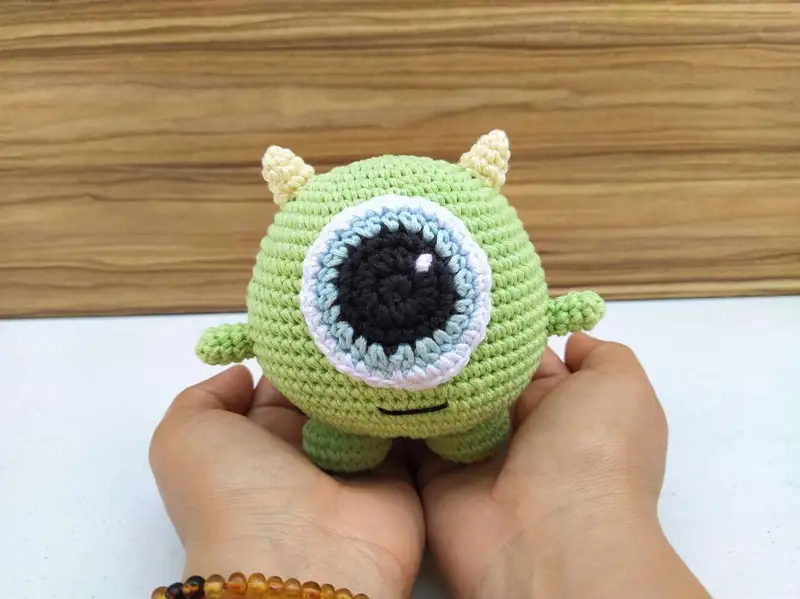 Free Intermediate crochet pattern: Mike Wazowski Amigurumi Pattern - Easy to follow tutorial