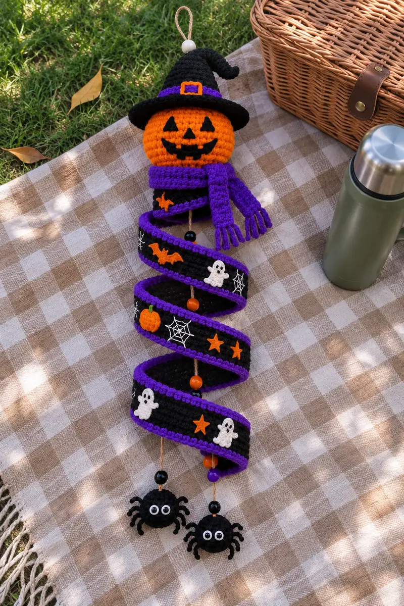 Free crochet pattern: Spooky Spiral Pumpkin Witch Amigurumi Pattern - Intermediate level tutorial