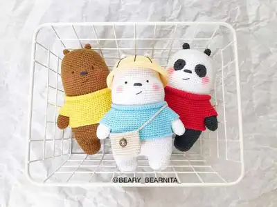 We Bare Bears Amigurumi Pattern step 1 - construction progress
