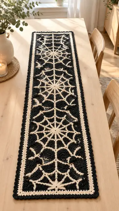 Spiderweb Table Runner Pattern step 1 - construction progress