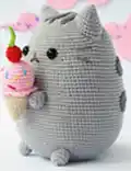 Pusheen Cat with Ice Cream Amigurumi Pattern step 3 - details and accessories