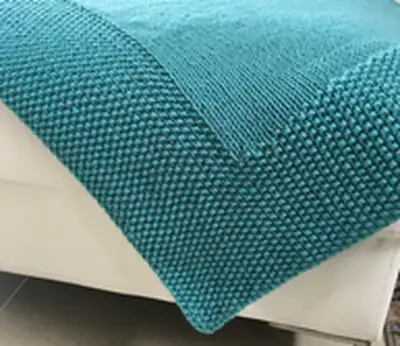 Turquoise Knitted Afghan Pattern step 3 - details and accessories
