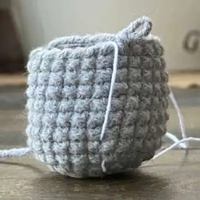 Panda Amigurumi Pattern step 2 - assembly progress