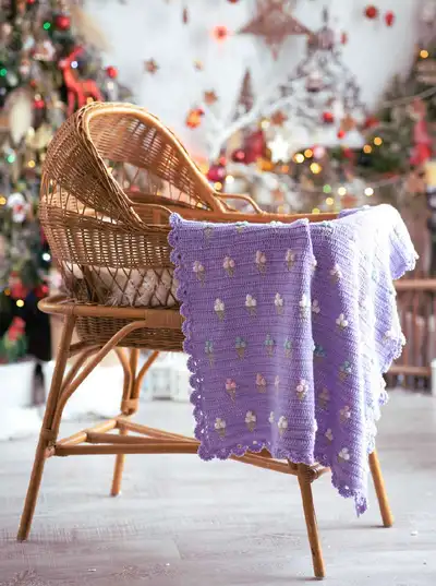 Oh So Sweet Crochet Blanket Pattern step 1 - construction progress