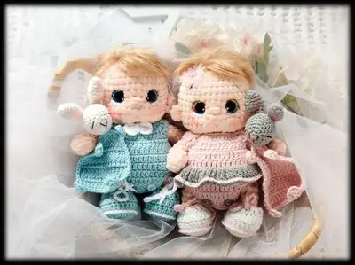 Baby dolls Amigurumi Pattern step 1 - construction progress