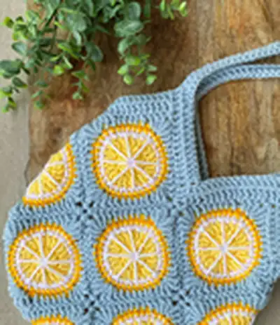 Citrus Tote Bag Pattern step 4 - final assembly and finishing