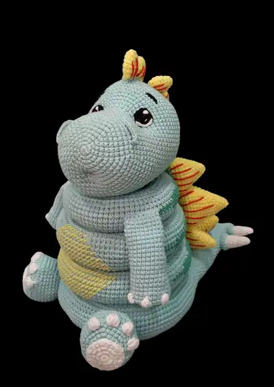 Stegosaurus Amigurumi Pattern step 1 - construction progress