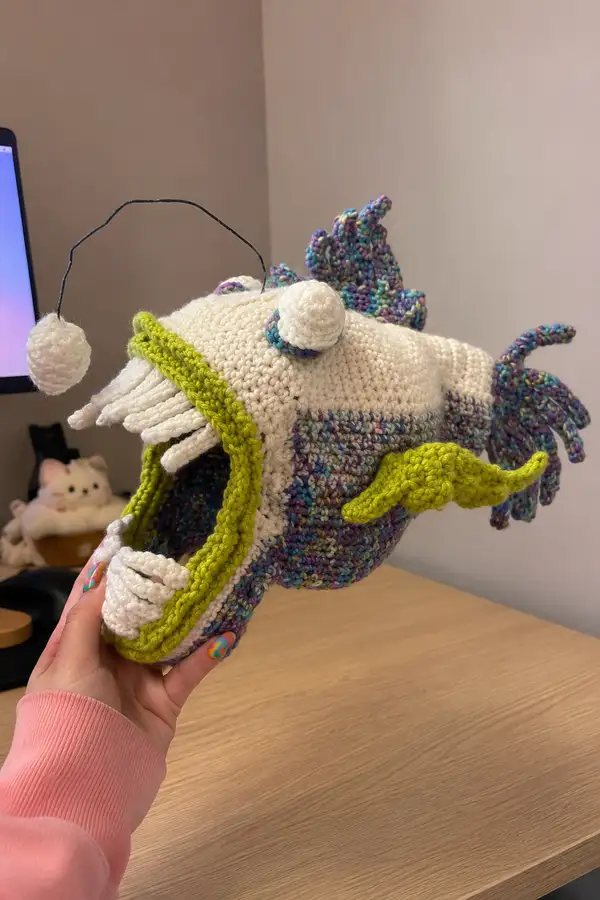 Big Angler Fish Open Mouth Halloween Mask Pattern