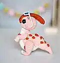 Parasaurolophus Ginny Amigurumi Pattern step 2 - assembly progress