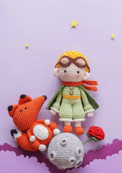 Little Prince Amigurumi Pattern step 1 - construction progress