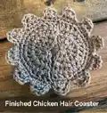Hennifer Chicken Crochet Coaster Set Pattern step 4 - final assembly and finishing