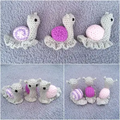 Garden Snails Amigurumi Pattern step 4 - final assembly and finishing