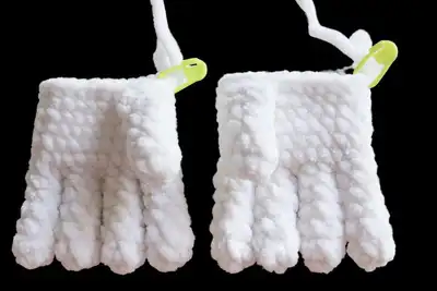 Copter-tailed Fox Amigurumi Pattern step 2 - assembly progress