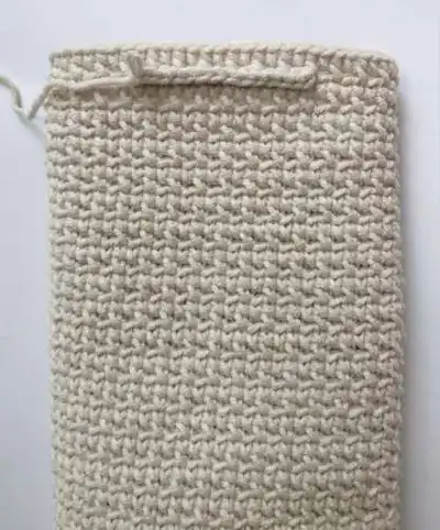 Dog Phone Pouch Amigurumi Pattern step 2 - assembly progress