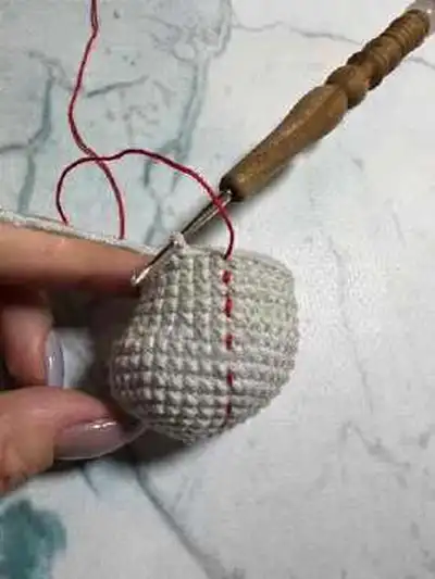 Bunny-Carrot Amigurumi Pattern step 2 - assembly progress