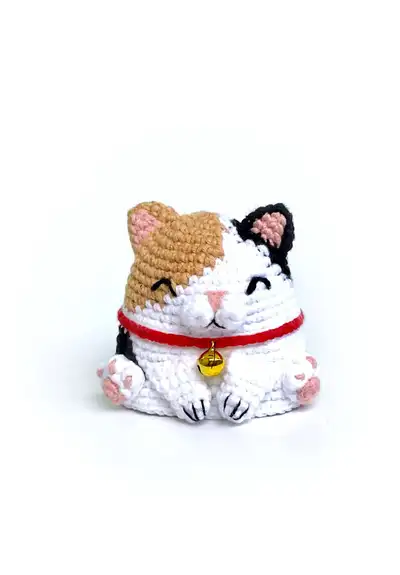 Calico Cat Amigurumi Pattern step 1 - construction progress