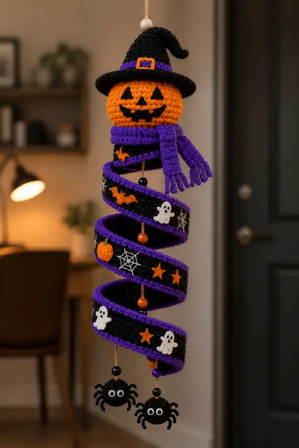 Spooky Spiral Pumpkin Witch Amigurumi Pattern