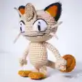 Meowth Amigurumi Pattern step 1 - construction progress