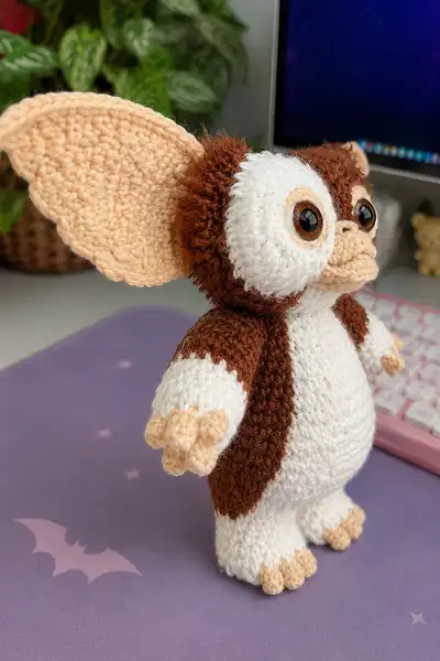Gizmo Cute Gremlin Inspired Amigurumi Pattern step 2 - assembly progress