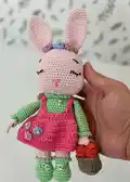 Lady Bunny Amigurumi Pattern step 4 - final assembly and finishing