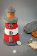 Lighthouse Stacking Toy Amigurumi Pattern step 1 - construction progress