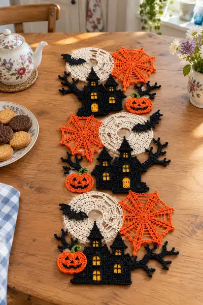 Spooky Halloween Table Runner Pattern step 1 - construction progress