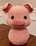 Adorable Pig Amigurumi Pattern step 2 - assembly progress